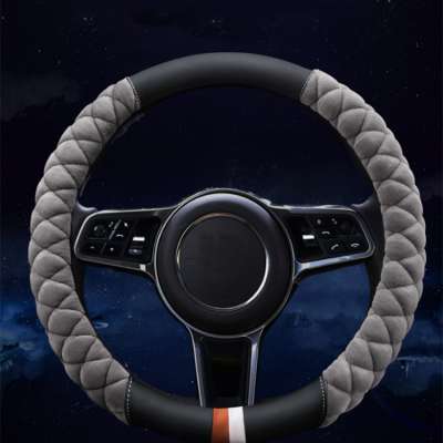 Universal  Wool Cloth With Soft Nap Car Steering Wheel Cover For Man